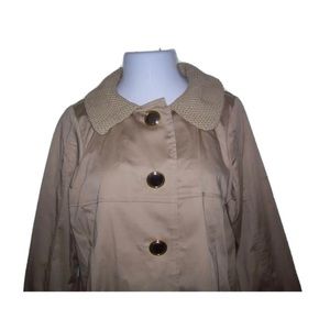 WOMENS Requirements Khaki Crop Jacket/Coat Size Large